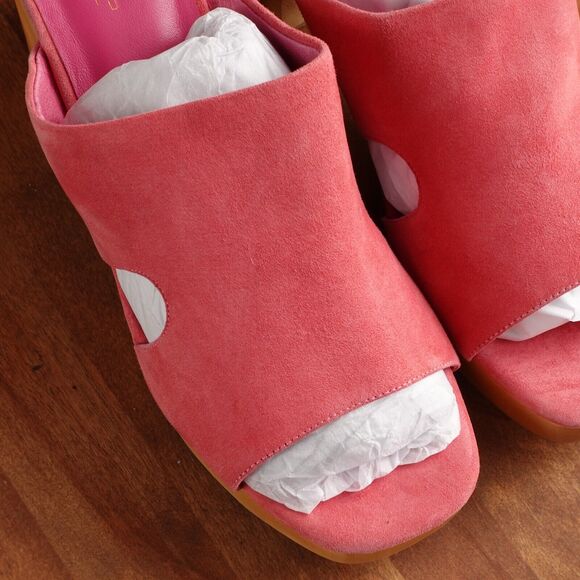 Charlotte Stone Pink Sandals with Wooden Platform - Picture 4 of 16